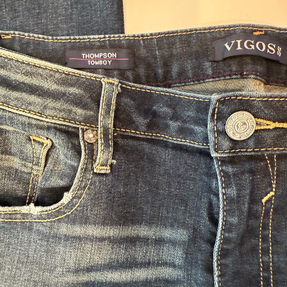 VIGOSS WOMENS SKINNY JEANS - THOMPSON TOMBOY CLASSIC FIT DISTRESSED SIZE 28 - Picture 4 of 10